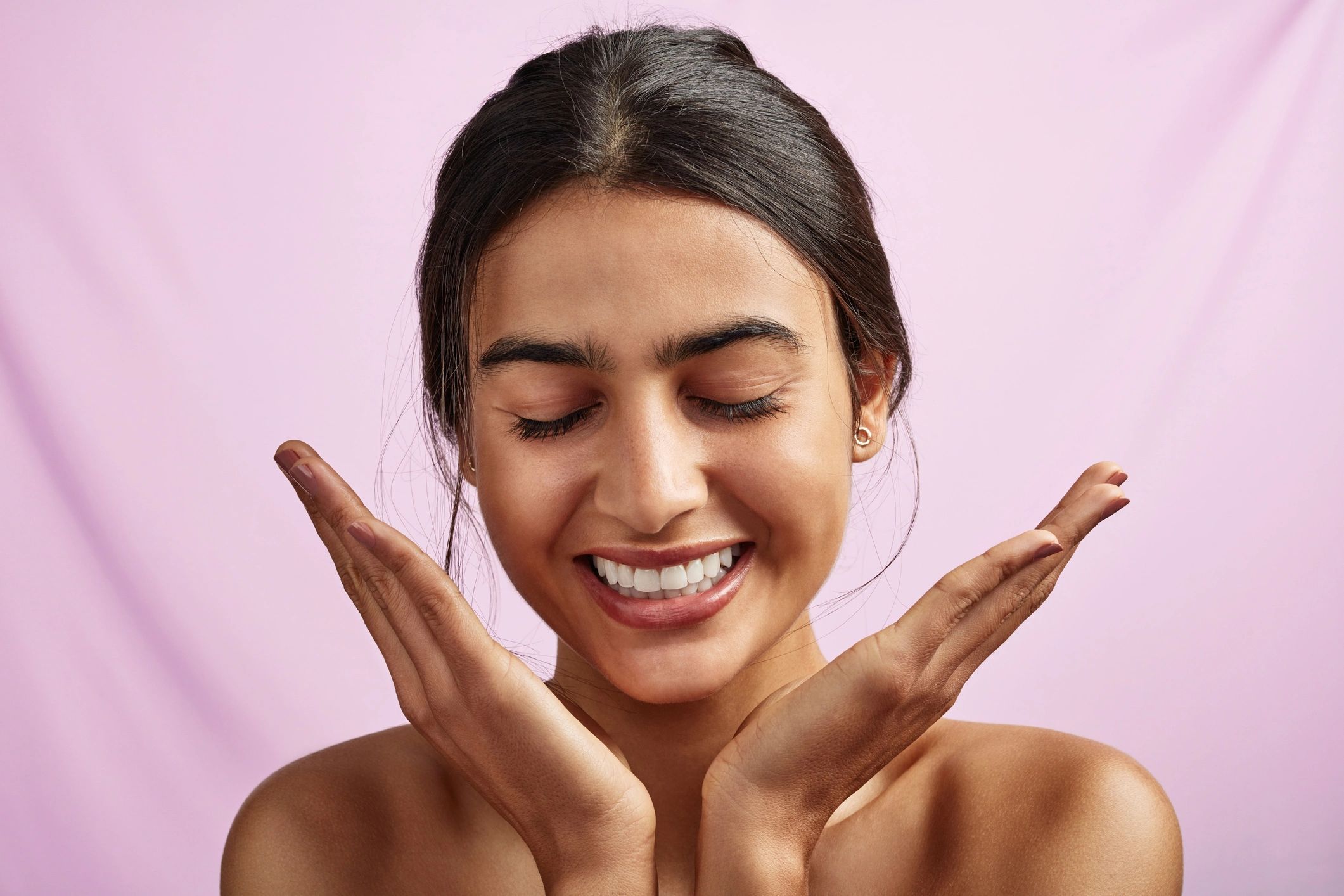 Woman with bright healthy skin